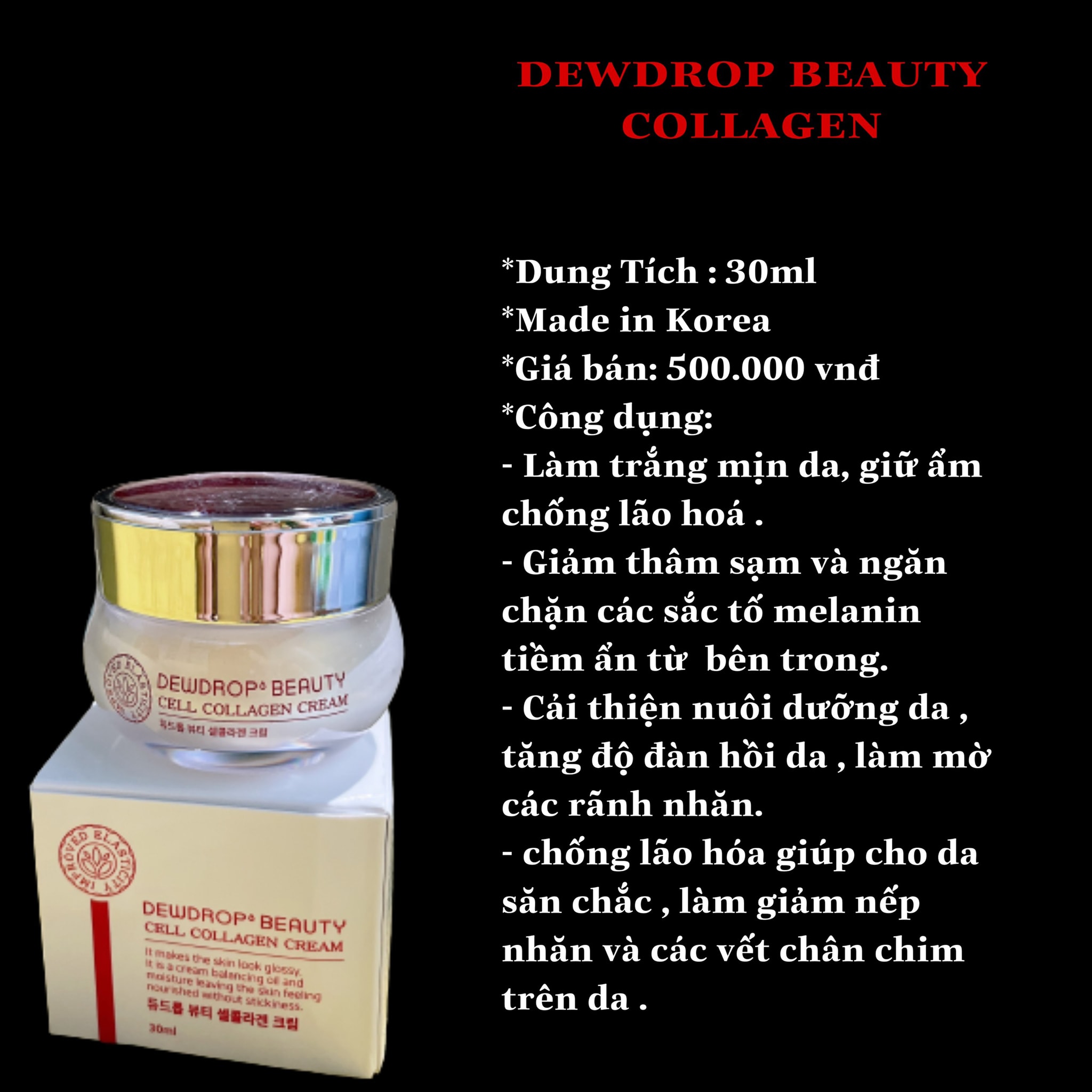 Kem Dewdrop beauty trắng