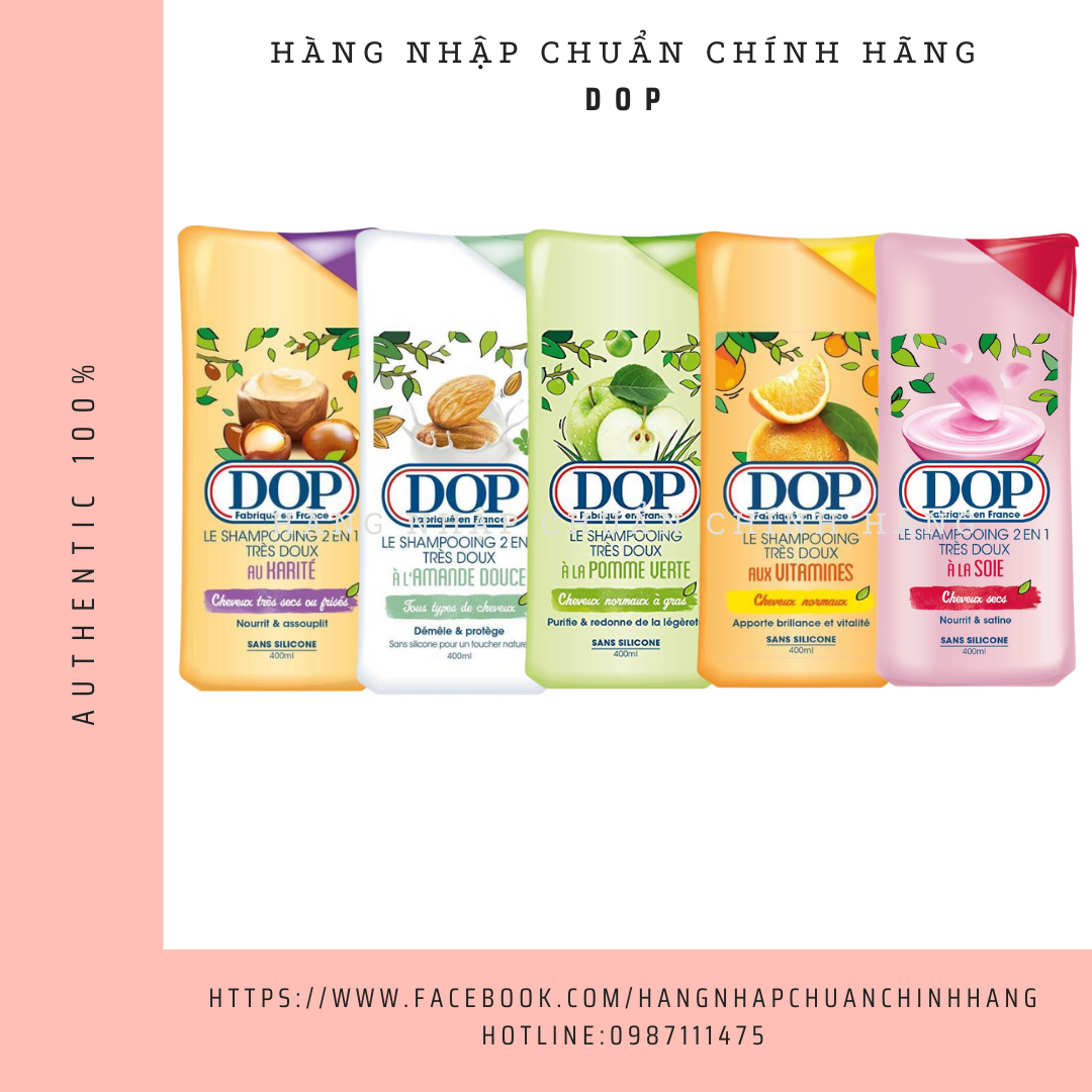 Dầu gội dop le shampooing 2 en 1 tres doux pháp 400ml