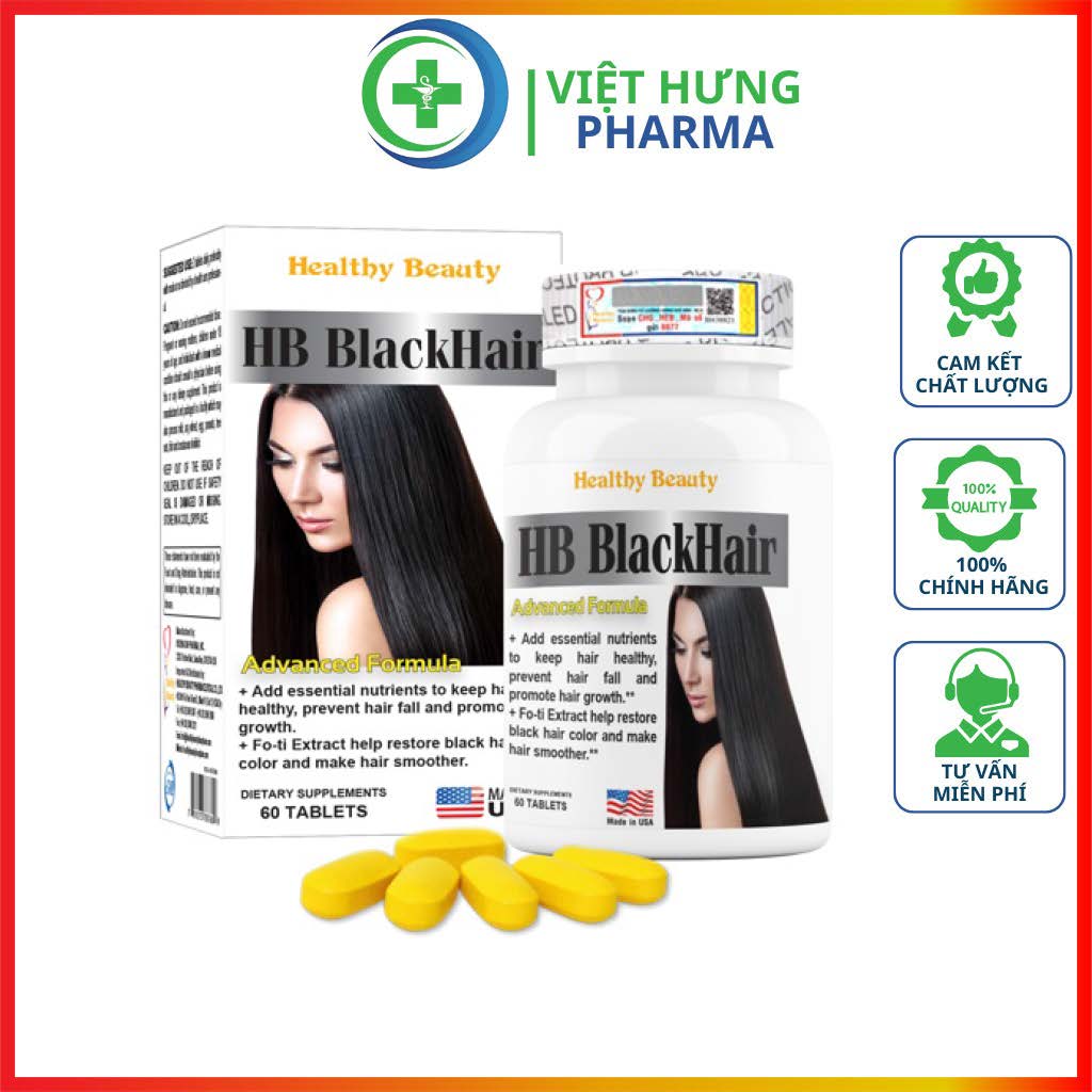 Ngăn ngừa rụng tóc, tóc bạc sớm hb black hair