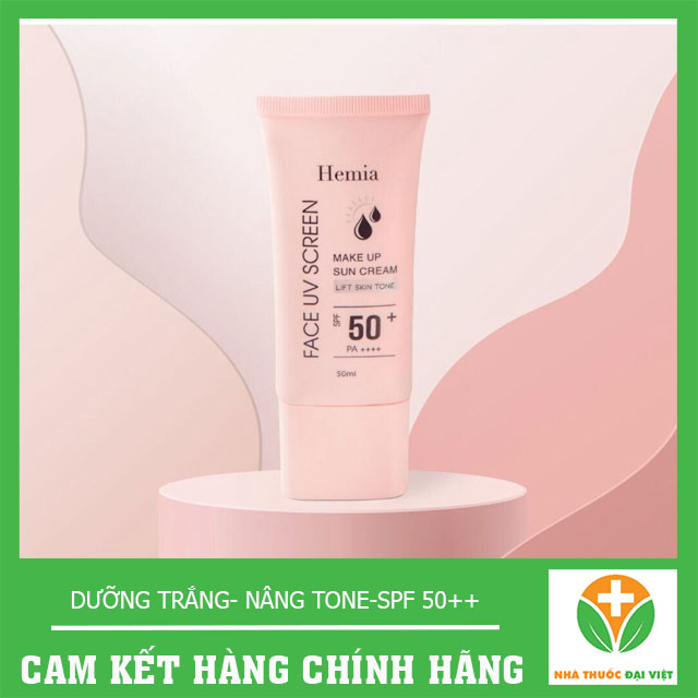 [Hoàn tiền 20%] Kem Chống Nắng Hemia Hàn Quốc Dưỡng Trắng Make Up Bảo Vệ Da Chống Lão Hoá Cho Da Dầu Da Mụn Da Khô Da Thường hàng chính hãng