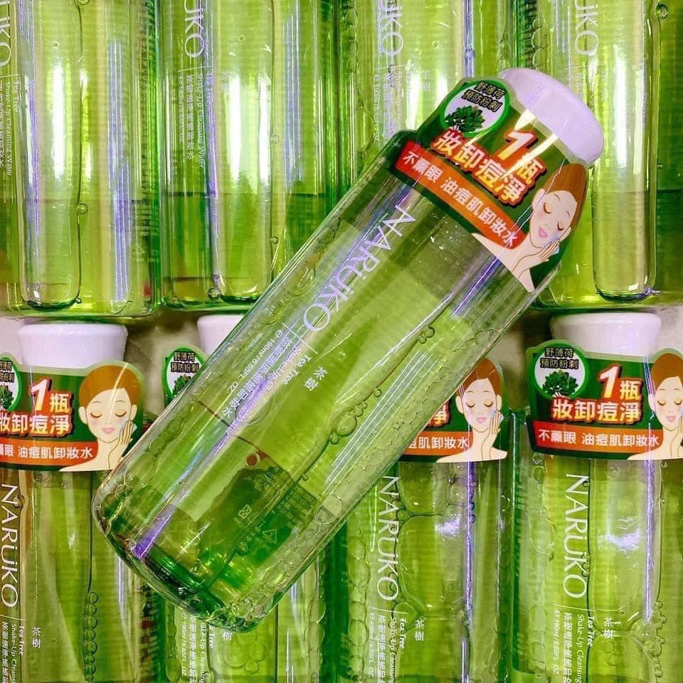 Nước tẩy trang 2 lớp tea tree naruko trà tràm shake -up cleansing water 190ml