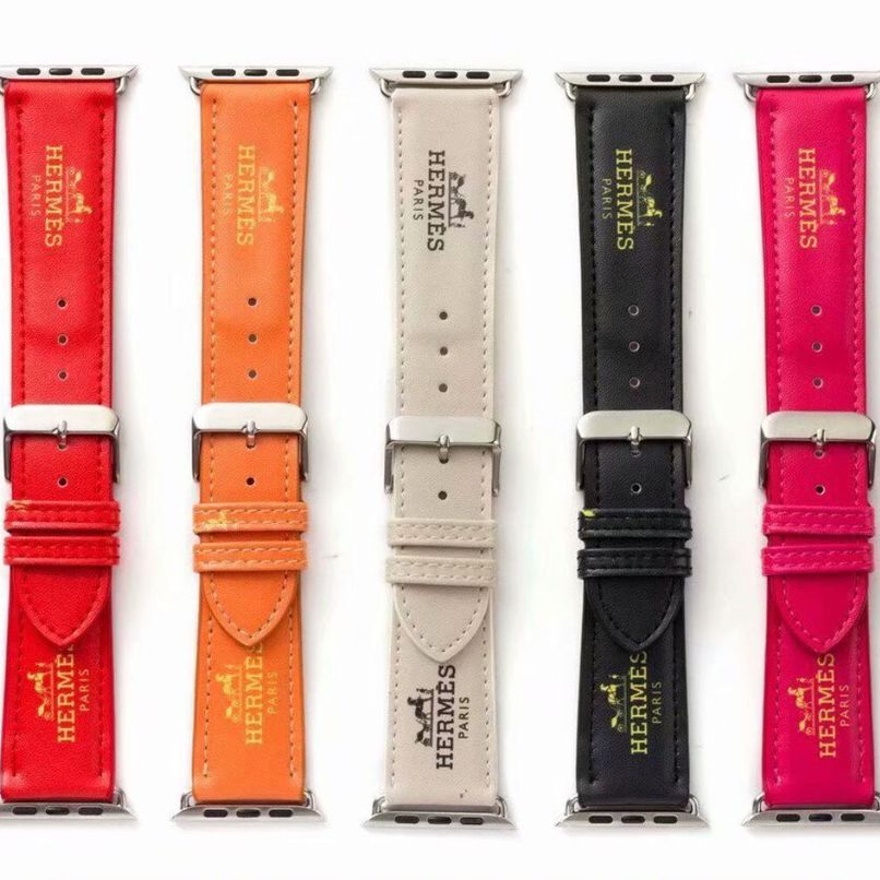 Dây da đồng hồ thông minh in họa tiết hermes cực sang