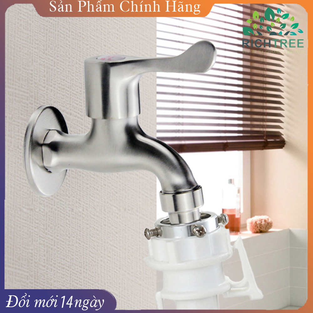 Vòi nước - Vòi hồ tay gạt - Vòi Máy Giặt Inox SUS304 cao cấp -Vòi hồ RichTree