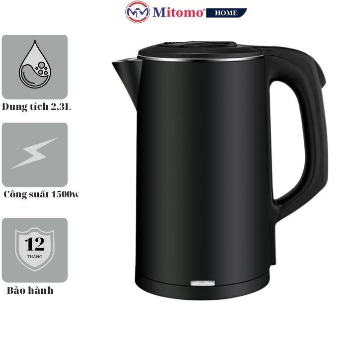 Ấm đun nước siêu tốc 2.3l inox 304 hàng chất lượng bảo hành 1 năm 1 đổi 1