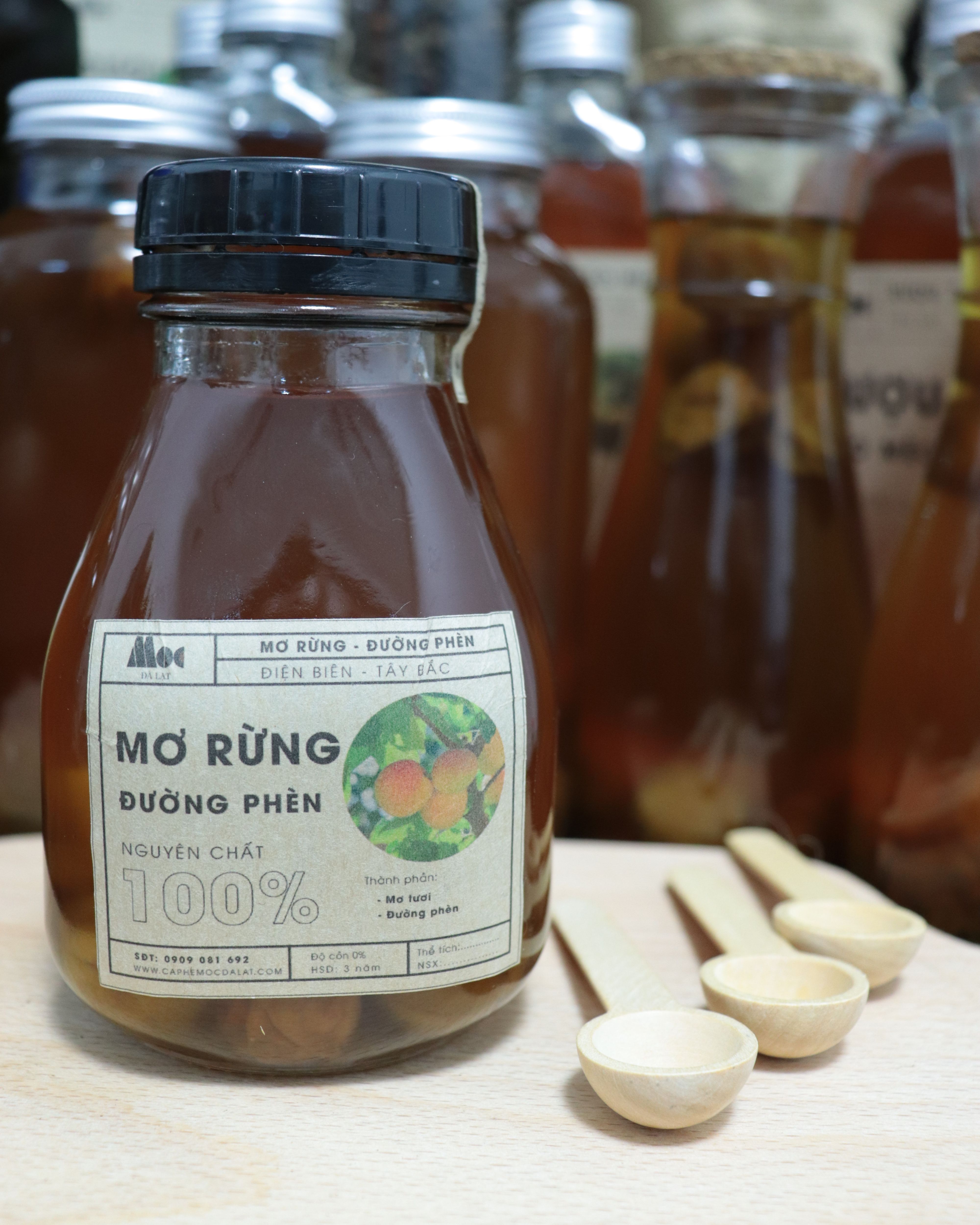 Mơ rừng điện biên ngâm đường phèn - 500ml - hương vị tự nhiên - nguyên chất 100%