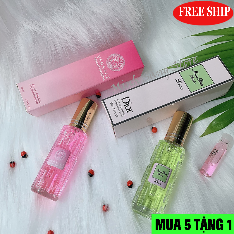 [HCM]Combo 2 chai nước hoa nữ chiết pháp 20ml vesace hồng + mis di0r