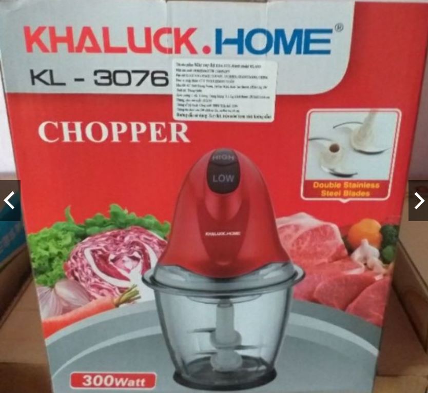 Máy xay thịt đa năng chuyên dụng khaluck home kl-3076bmcông suất 300w - cối thủy tinh cao cấp - bảo hành chính hãng - 12t.