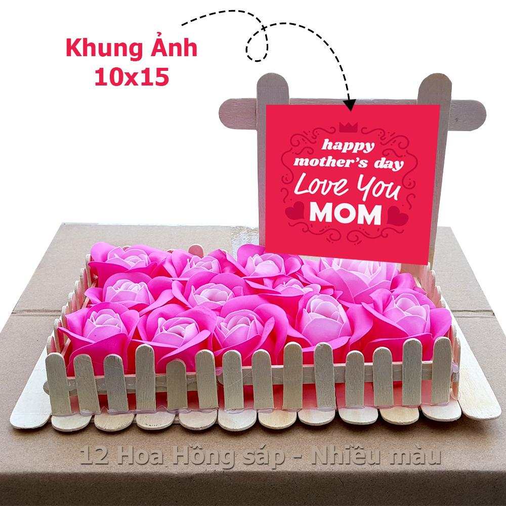 Vườn hoa hồng tặng Mẹ, Bạn Gái làm bằng que kem và hoa hồng sáp thơm - Handmade