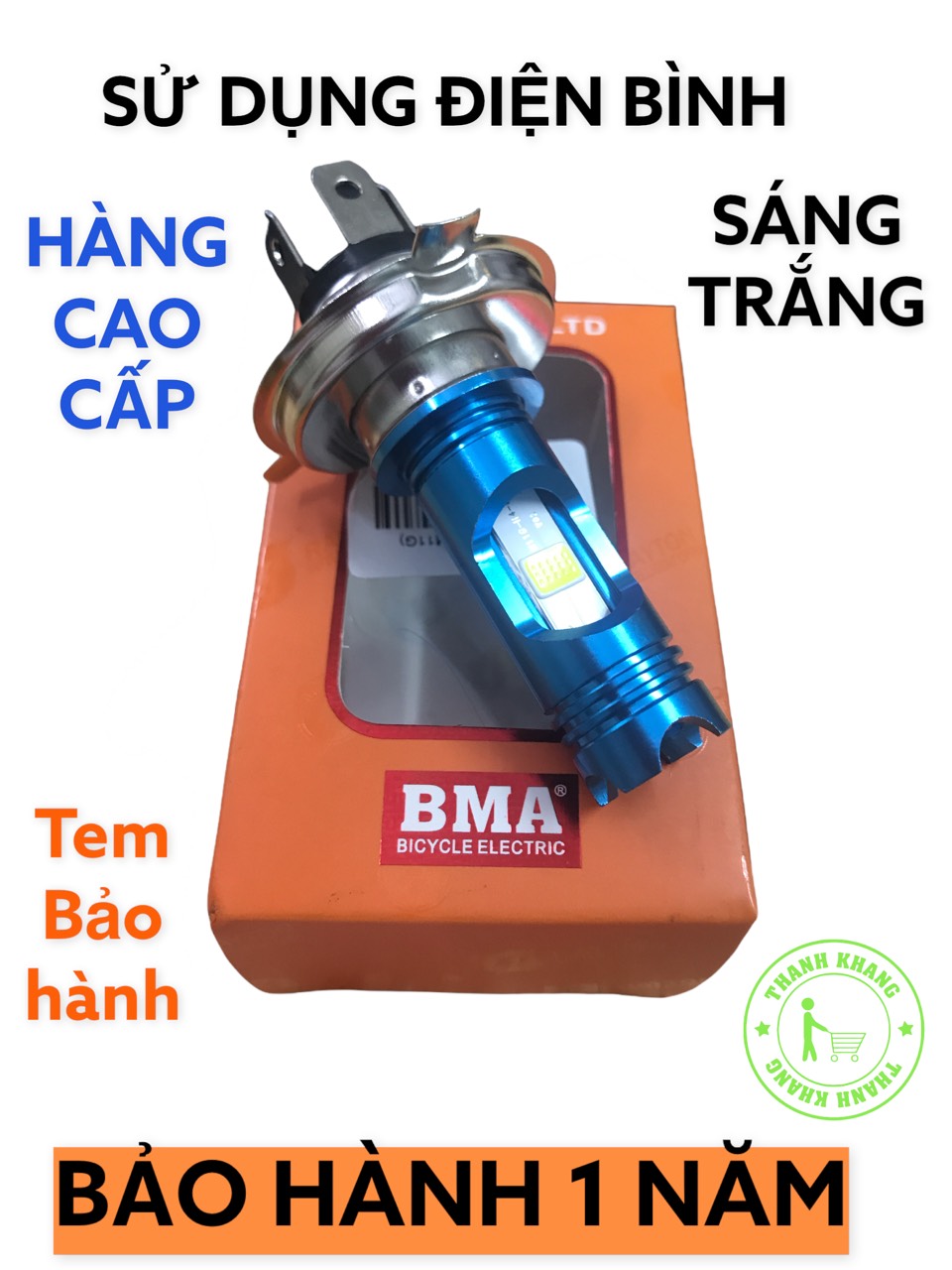 Đèn Pha Led BMA H4C M11G sáng trắng cho nhiều dòng xe máy bảo hành chính hãng 1 năm