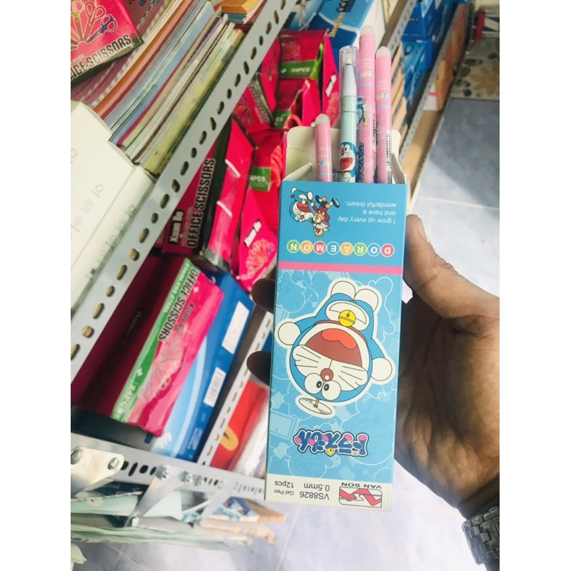 - Bút gel tẩy màu xanh và tím