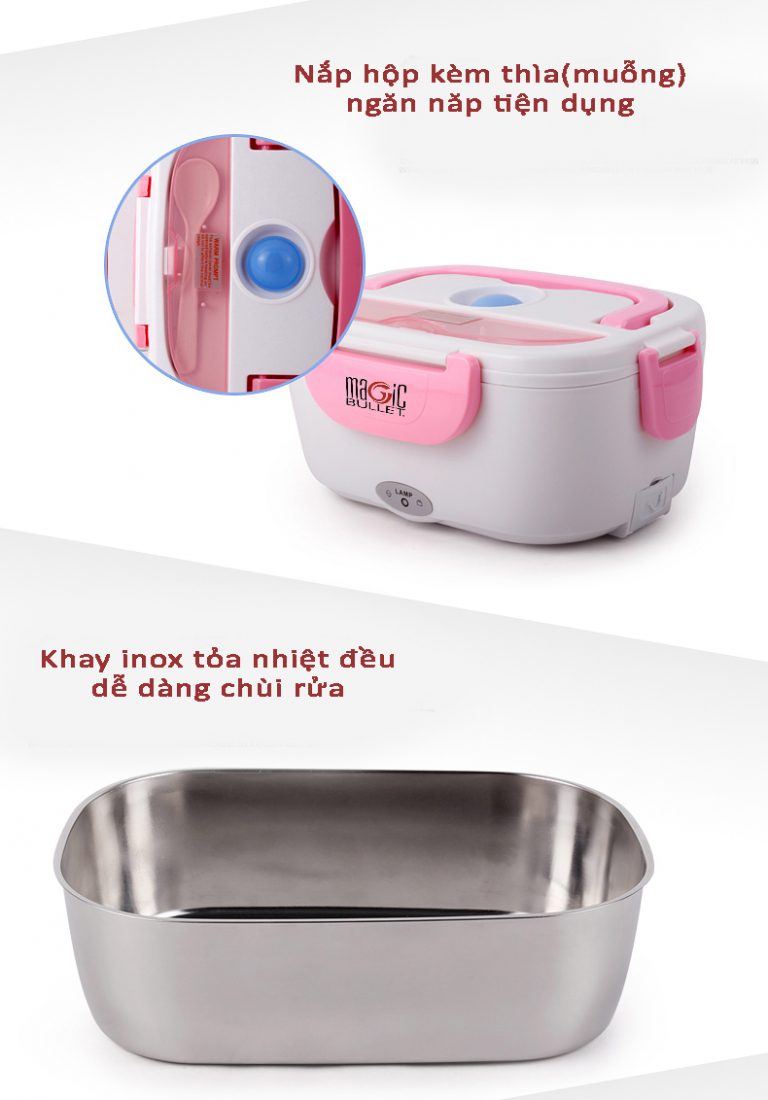 Hộp cơm hâm nóng Magic ruột inox - Hộp cơm cắm điện