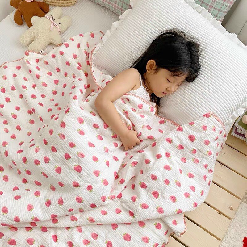 Chăn xô 2 lớp bo viền - chăn đắp cho bé thoáng khí mùa hè