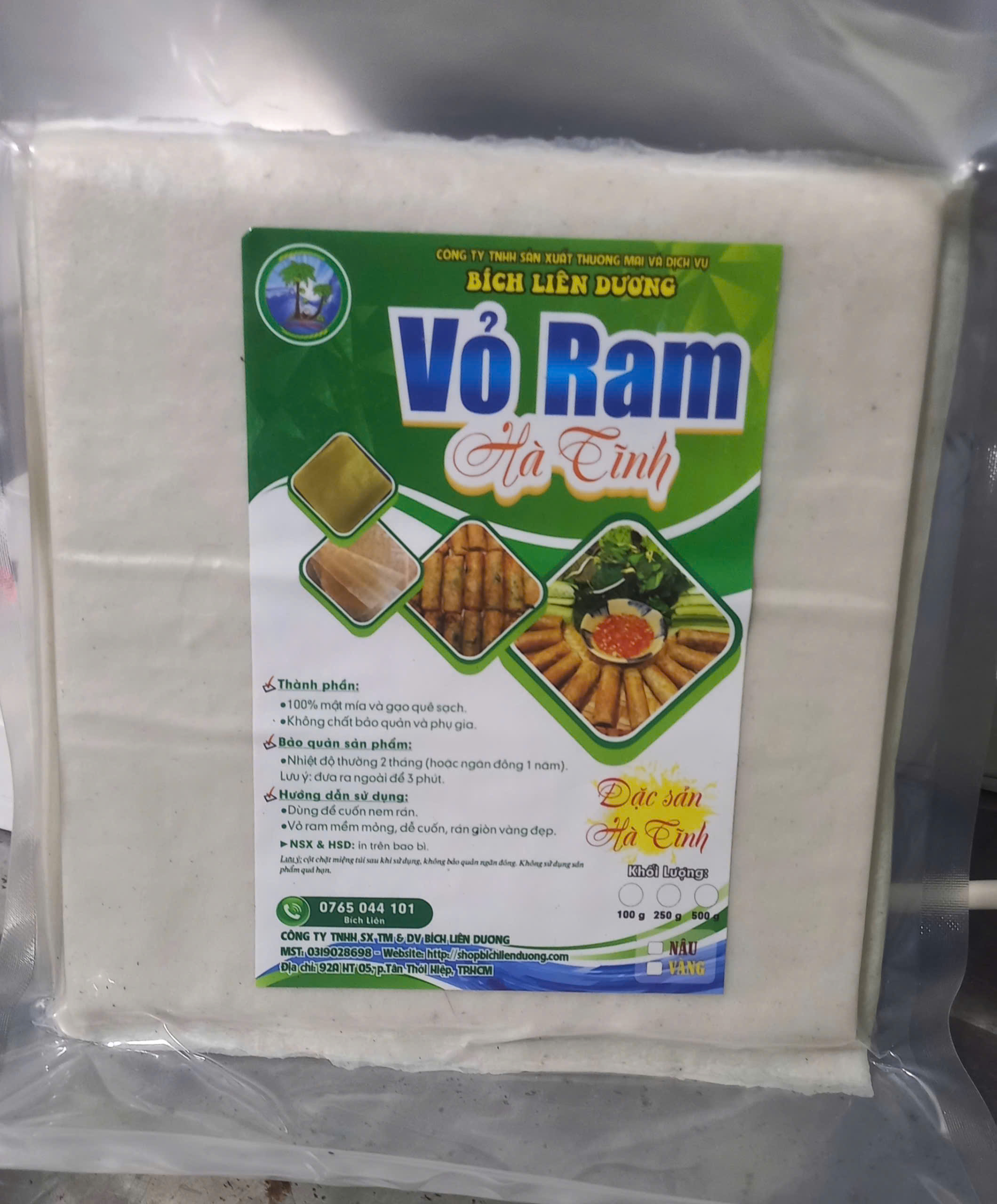 Combo 7Kg (14 xấp 500g) Vỏ Ram Trắng Hà Tĩnh Chay Mặn Đều Dùng Được