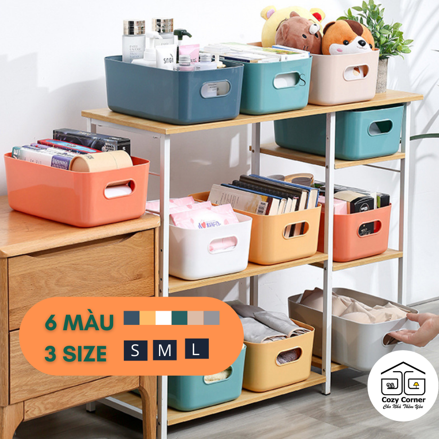 Rổ nhựa chữ nhật đựng đồ, đựng mỹ phẩm đa năng - Cozy Corner