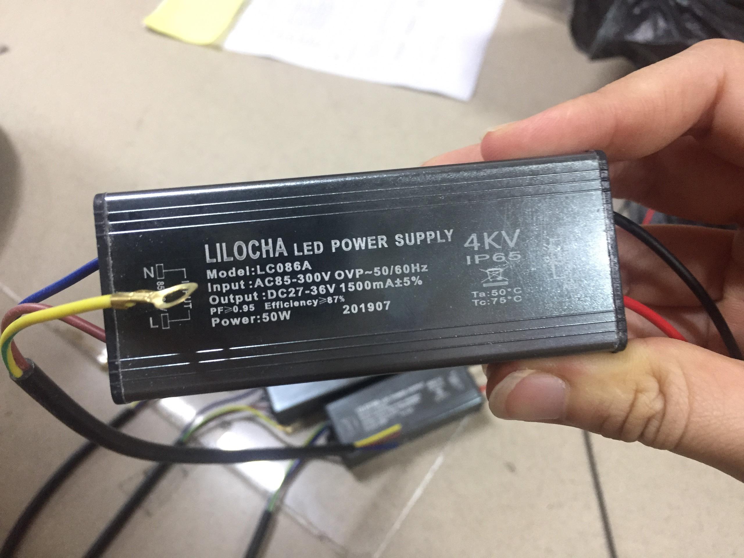 Nguồn driver LILOCHA 50W, màu xám cho đèn LED