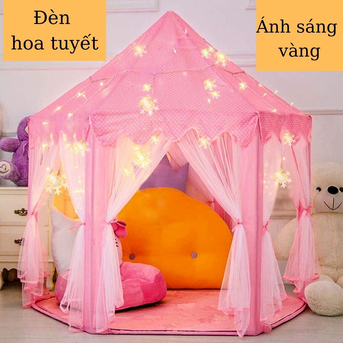 Lều Cho Bé Lều Công Chúa Hình Lục Giác Cho Bé Kiểu Dáng Hàn Quốc - Sevenmart