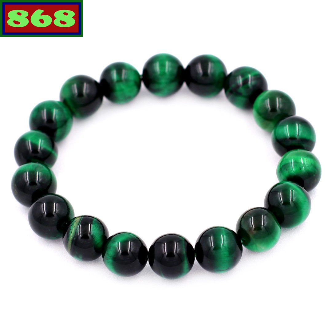 Round chain bracelet Tiger Eye Stone green leaves, from 8 Cup to 14 cups, 108 beads, stainless steel charm, bracelet beads, charm maidservant retired, charm Buddha Tathagata, charm Amitabha, charm Lotus charm Bagua, bracelet feng shui