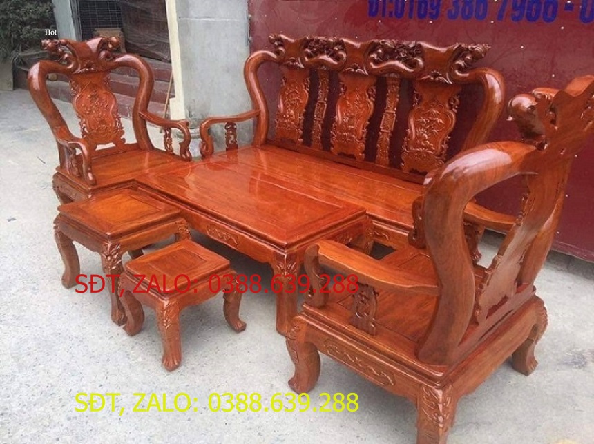 bộ bàn ghế quốc đào tay 10 gỗ xà cừ đỏ .