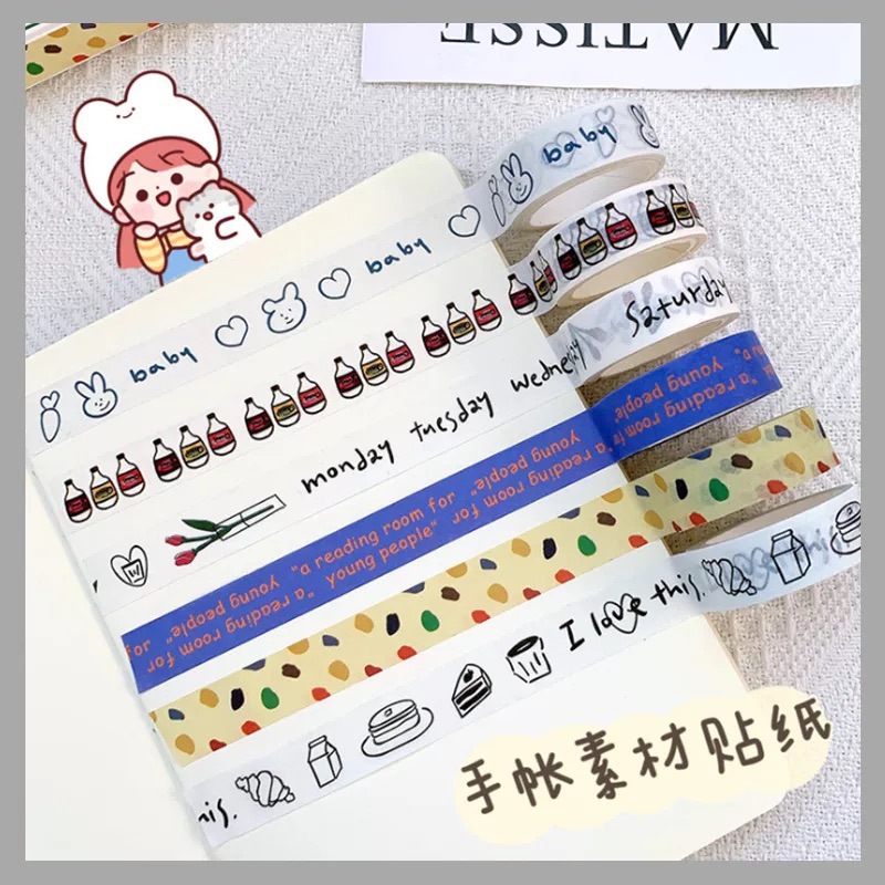 Cuộn băng dính washi tape trang trí đa năng
