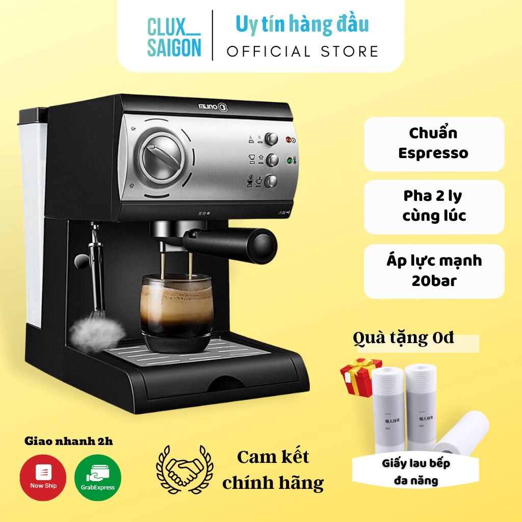 Máy pha cà phê tự động Donlim KF6001 công nghệ Italy, Máy pha cafe chuẩn Espresso chính hãng cao cấp cho gia đình và văn phòng