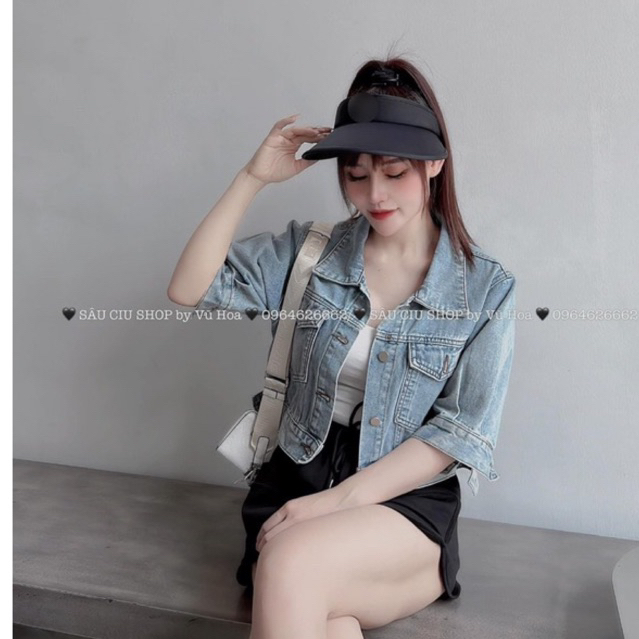 Áo sơ mi bò nữ tay lửng..