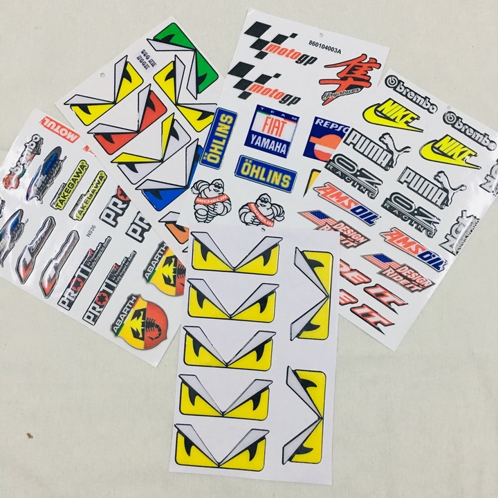 [SIÊU CUTE] BỘ TEM TRANG TRÍ XE MÁY HÌNH ĐÔI MẮT FENDI (MÀU VÀNG) - ĐÔI MẮT FENDI