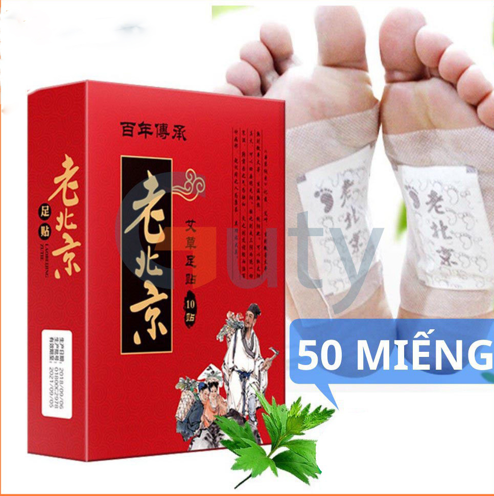 Hộp 50 Miếng Dán Chân Ngải Cứu Thải Độc Của Bắc Kinh Giúp Ngủ Ngon Đẹp Da Thải Độc