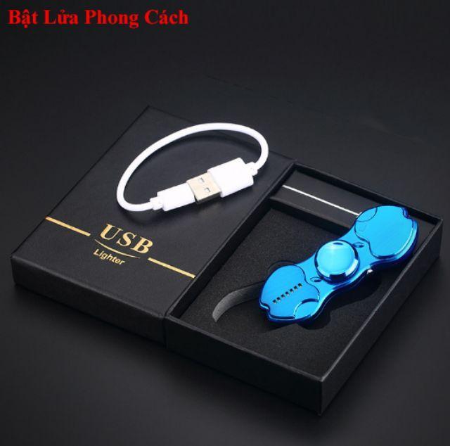 BẬT LỬA SẠC ĐIÊN CON QUAY HỢP KIM SPINNER XOAY 2 CHẾ ĐỘ I LOVE YOU CHẤT NGẦU(FULL BOX)