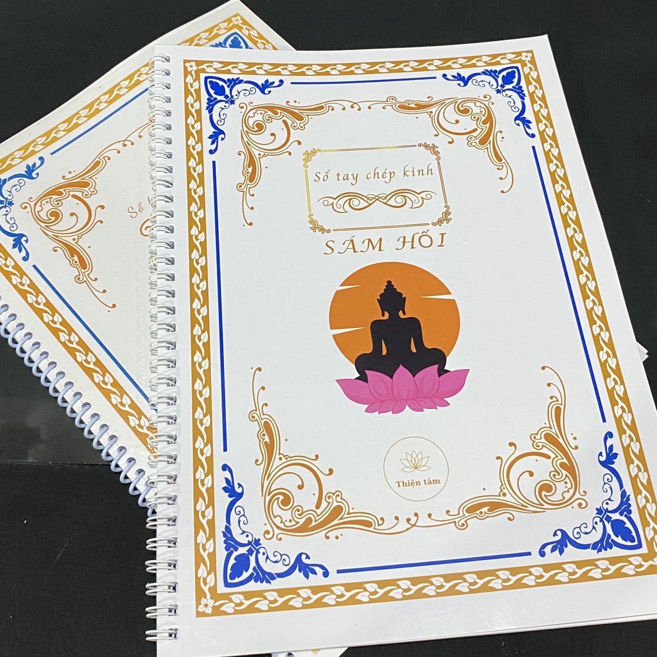 Vở chép kinh sám hối sáu căn bìa lò xo in chữ mờ - tamlinhngocbao
