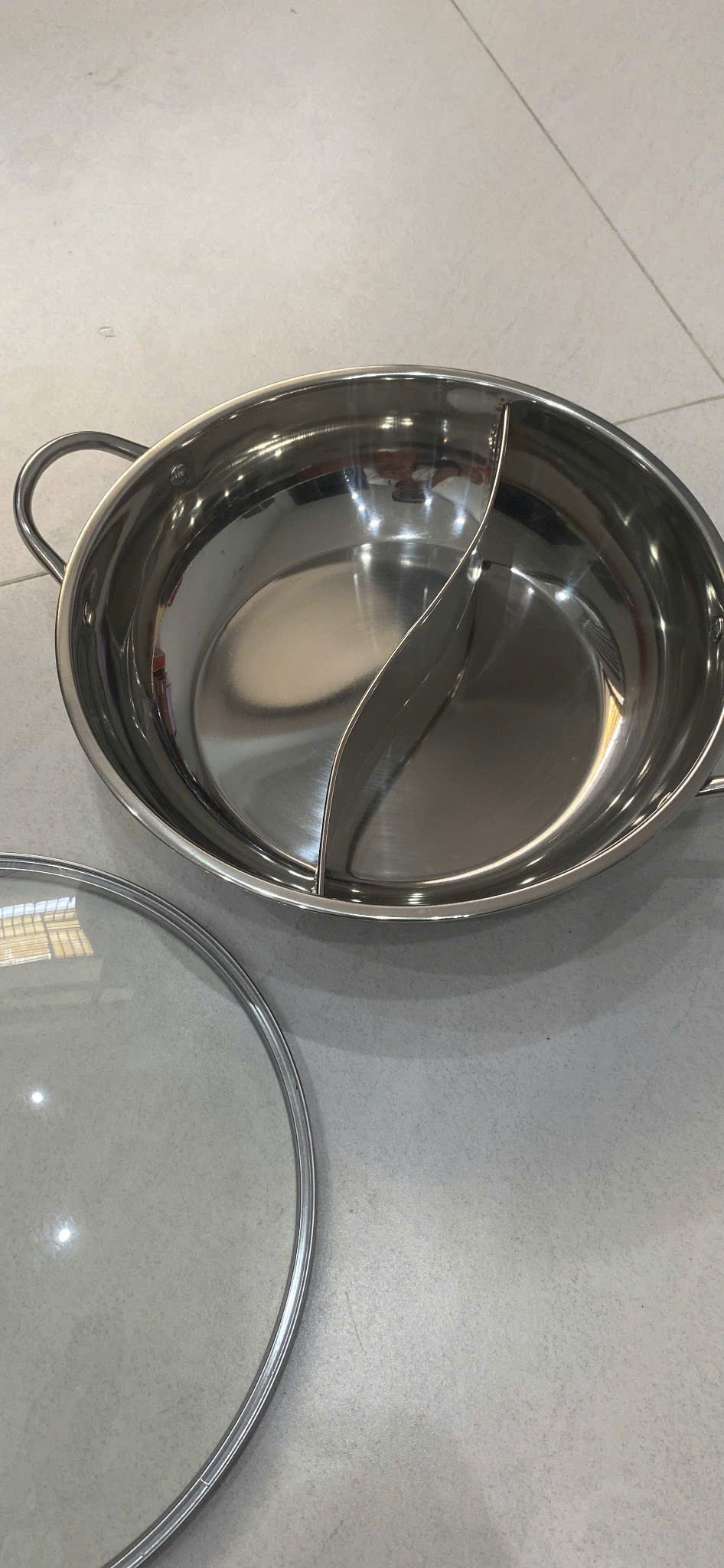 Nồi lẩu 2 ngăn dùng được bếp từ bếp gas các loại bếp 28cm
