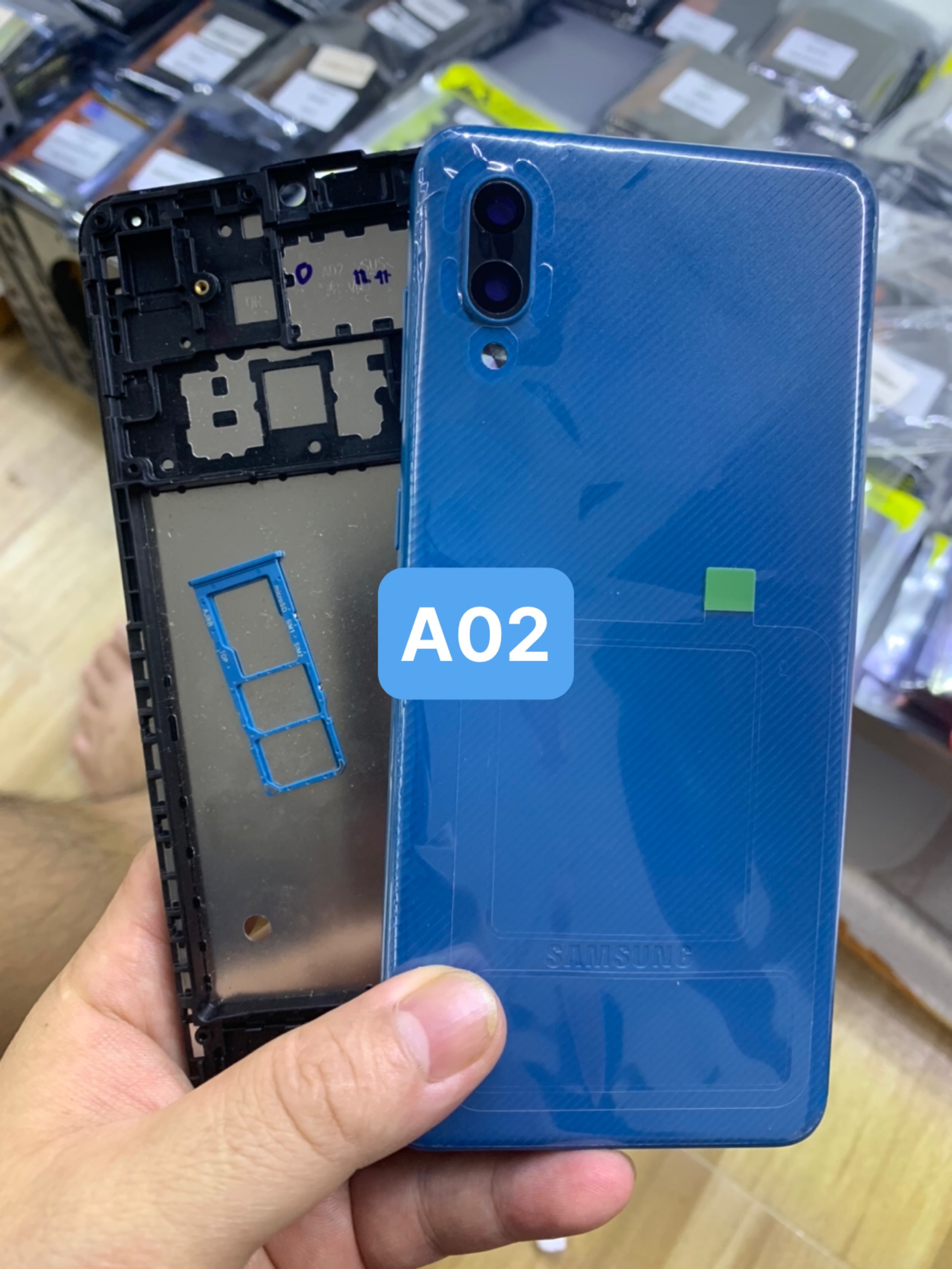 Bộ xương vỏ zin samsung A02 full như ảnh