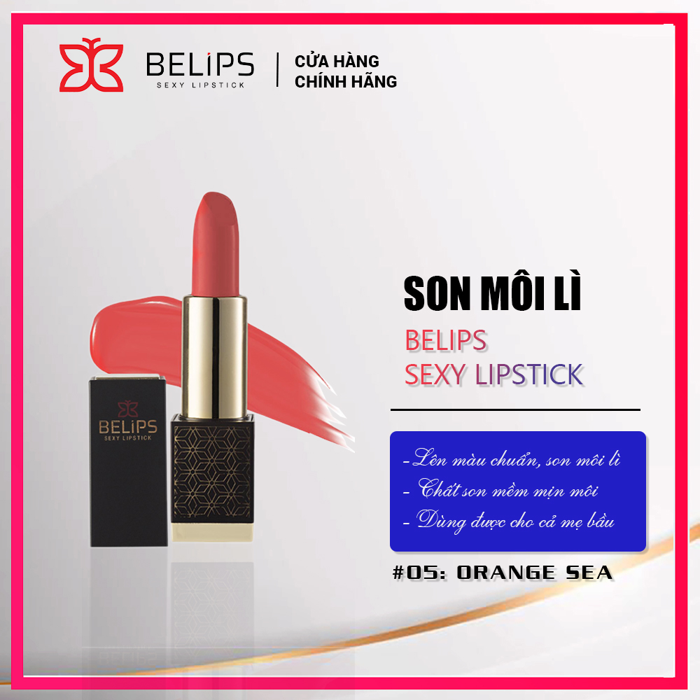 Son môi ẩm mịn dạng thỏi belips sexy lipstick #05 orange sea 3.7g - belips