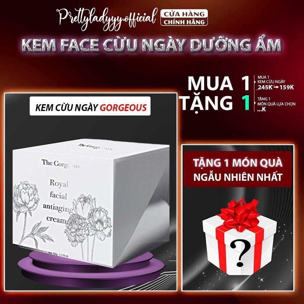 Kem face trắng da cừu ngày GORGEOUS, kem dưỡng ẩm da mặt giúp da hết thâm sạm nám ngừa lão hóa 50gr