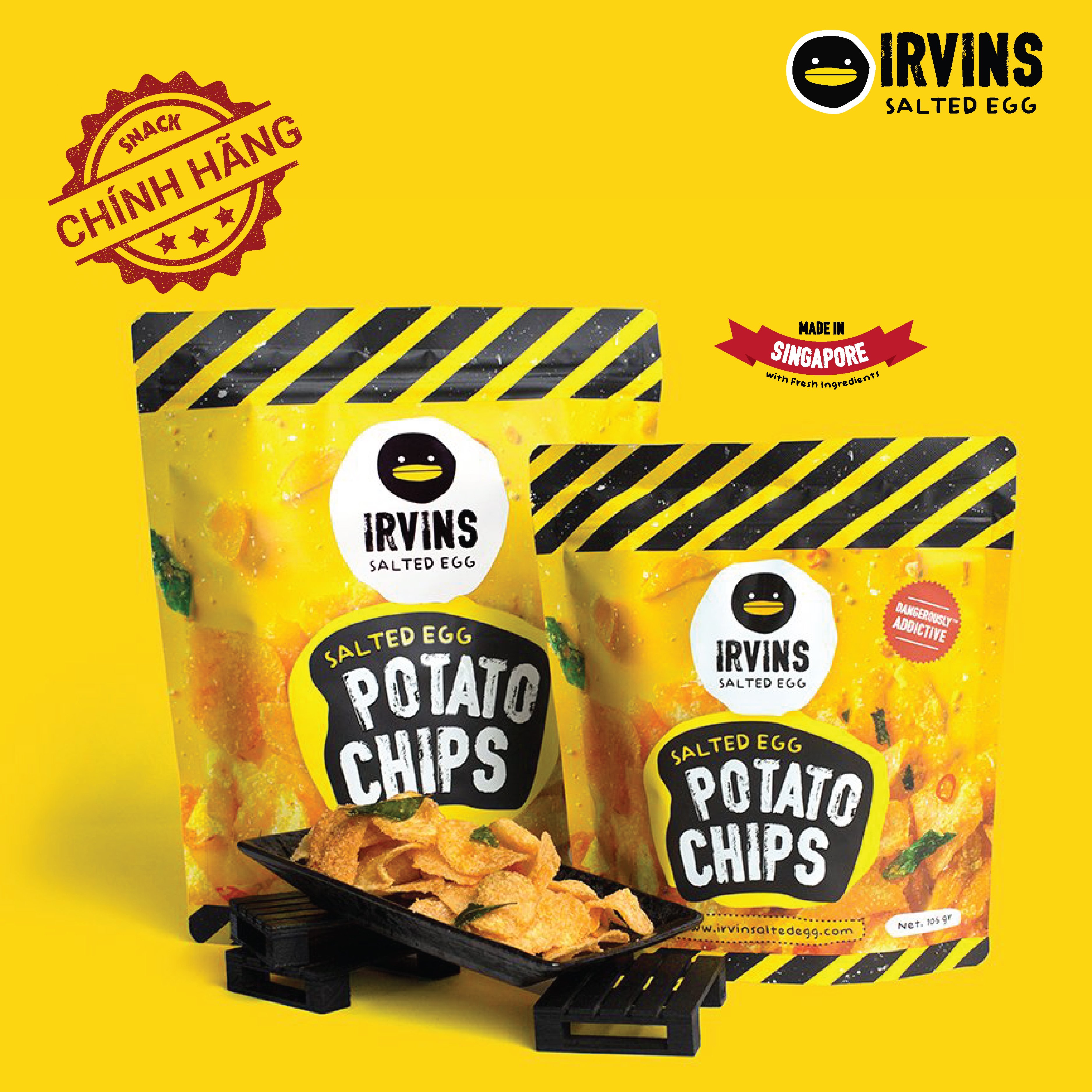 Khoai tây trứng muối 230g IRVINS - Big Salted Egg Potato Chips