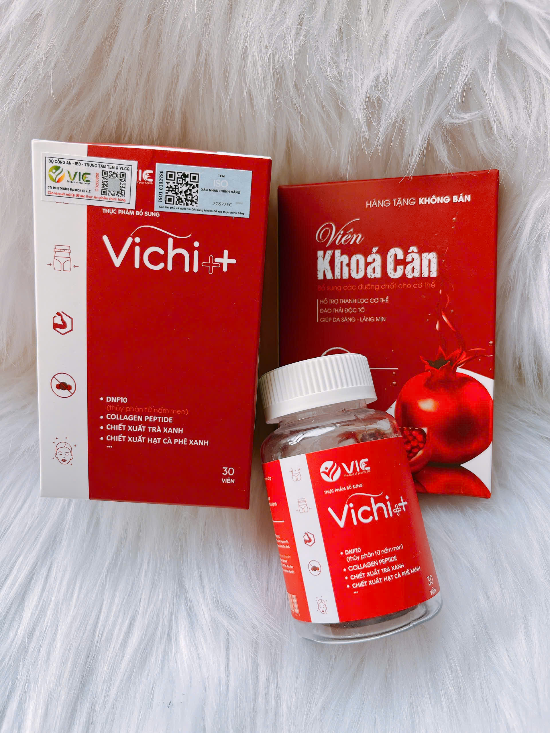 VIÊN UỐNG GIẢM CÂN THẢO MỘC VICHI++ ,Tặng Kèm Khóa Cân Lựu Đỏ, thực phẩm bổ sung.