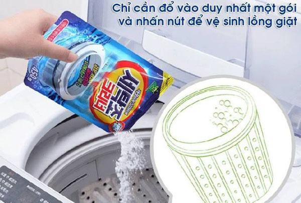 Bột tẩy lồng máy giặt Hàn Quốc Tiktak gói 450g, đánh bay mảng bám, ố vàng