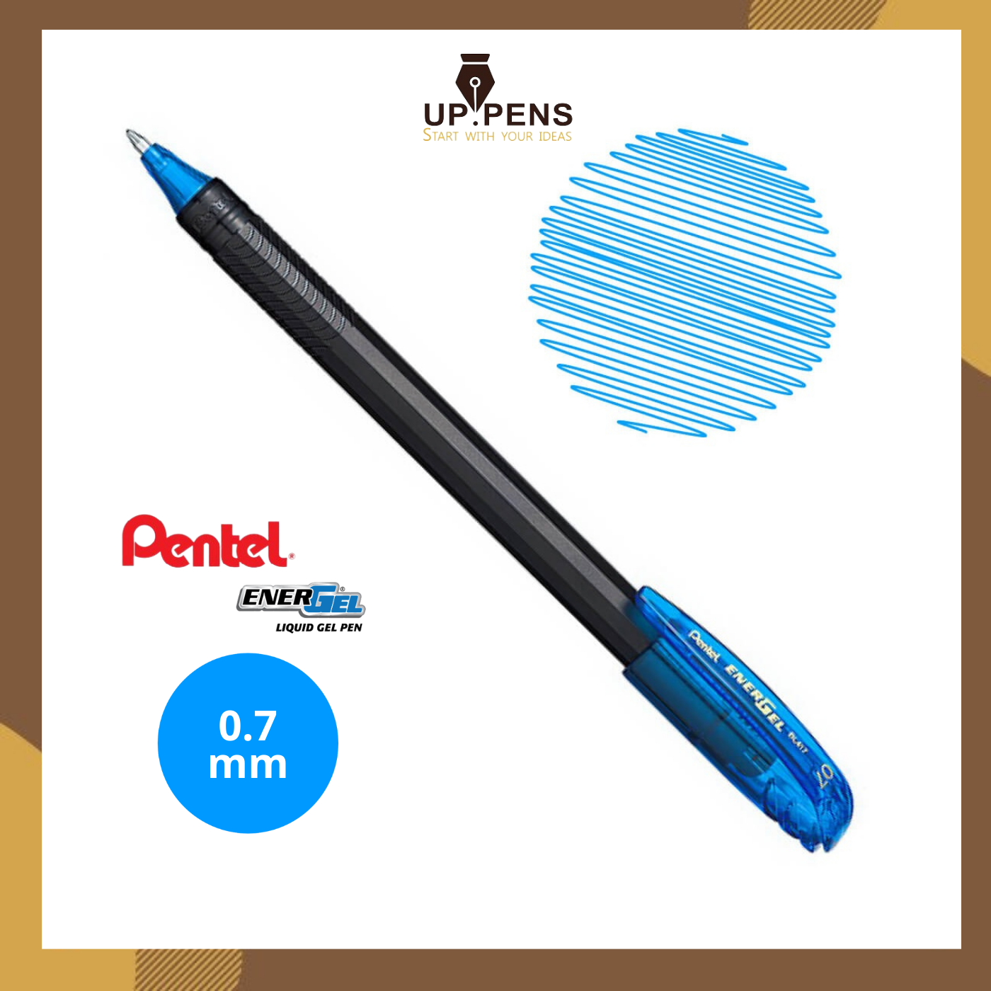 Bút gel pentel energel roller gel pen bl417 – metal tip 0.7mm – màu xanh da trời