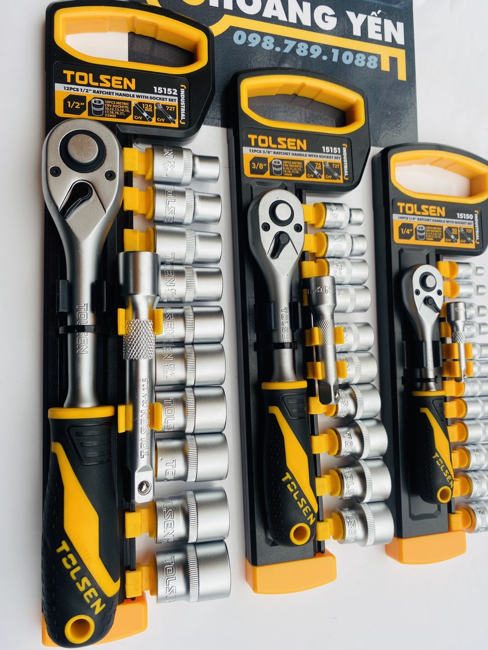 Bộ đầu típ tự động 14 món tolsen 15150 - bạc, bộ khẩu tolsen 15150