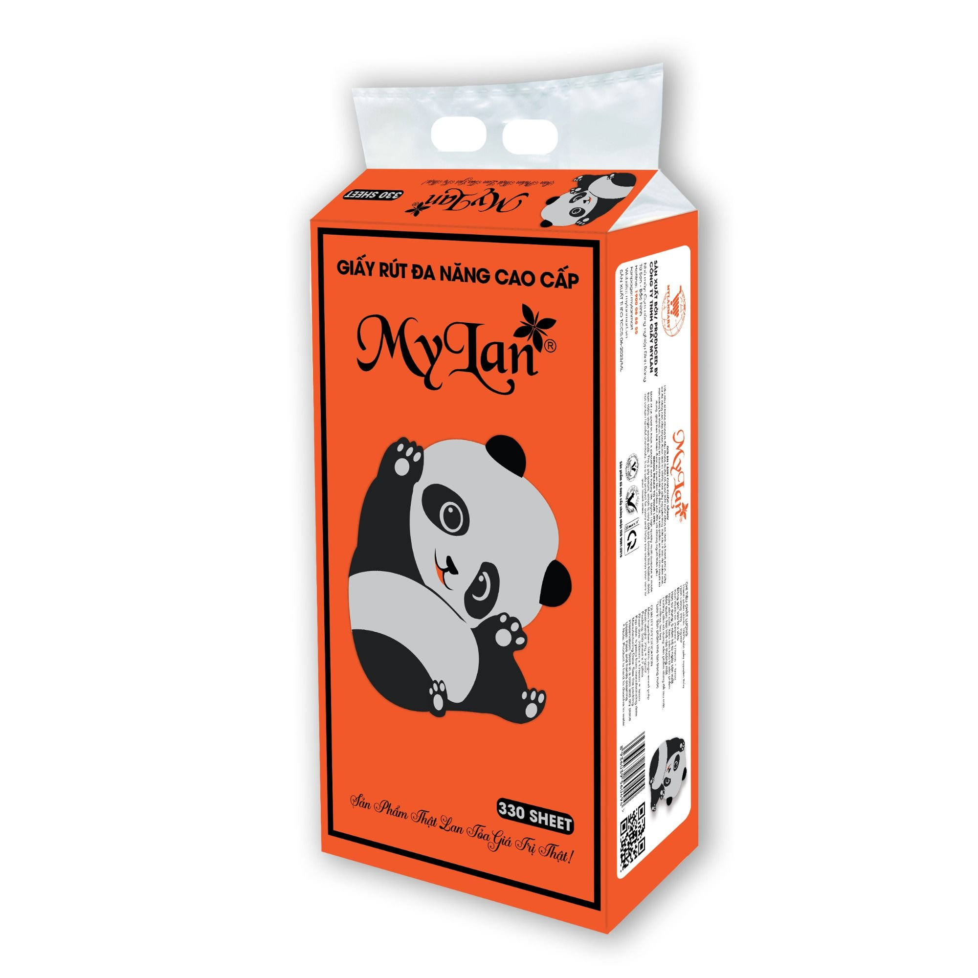 Giấy rút đáy đa năng Gáu trúc Mylan 330 tờ/xách