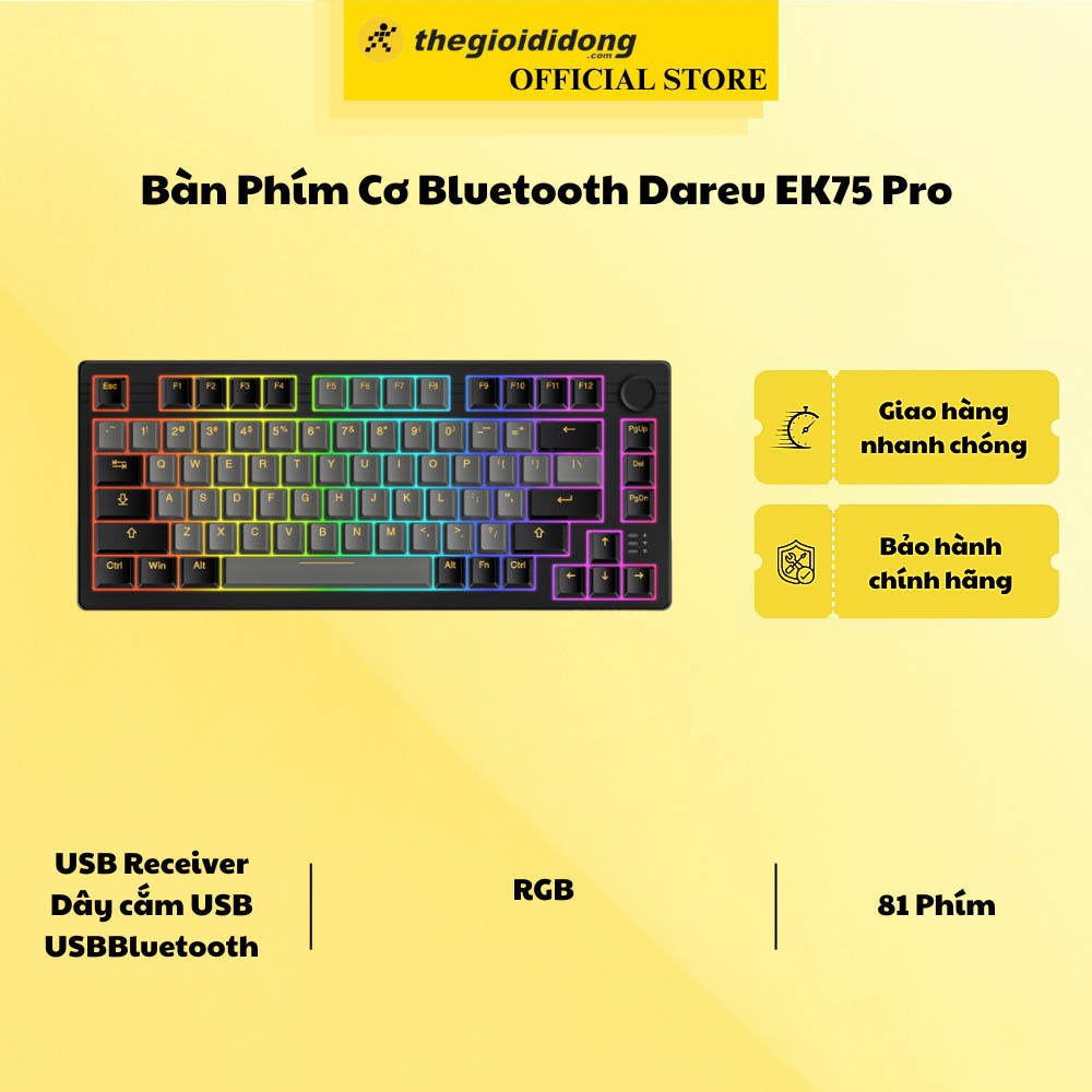 Bàn Phím Cơ Bluetooth Dareu EK75 Pro - Hàng chính hãng