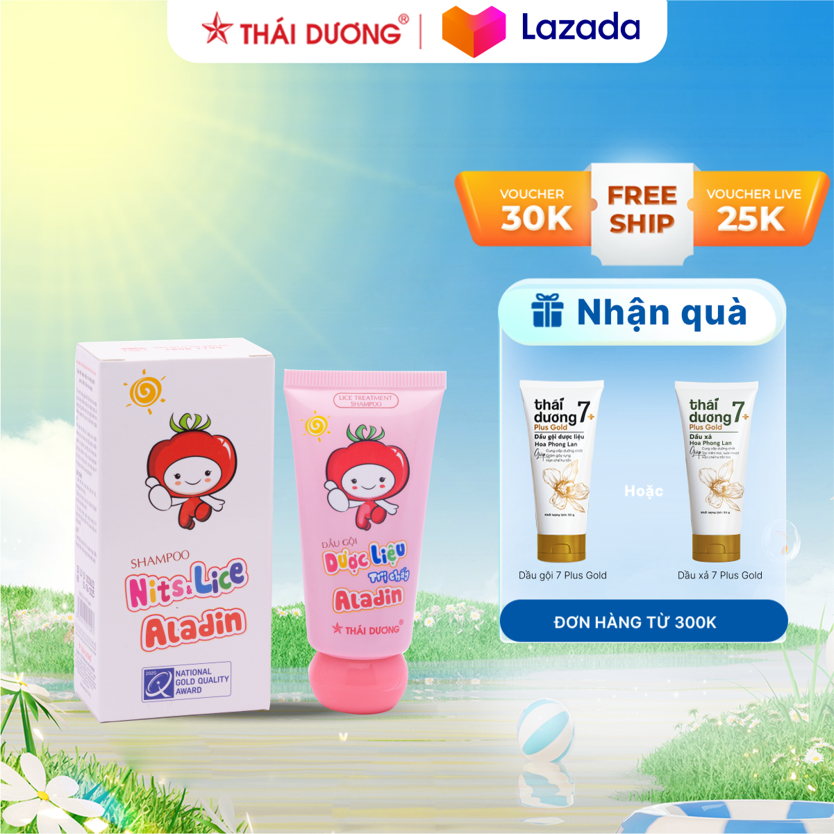  Dầu gội dược liệu sạch chấy Aladin - Sao Thái Dương 