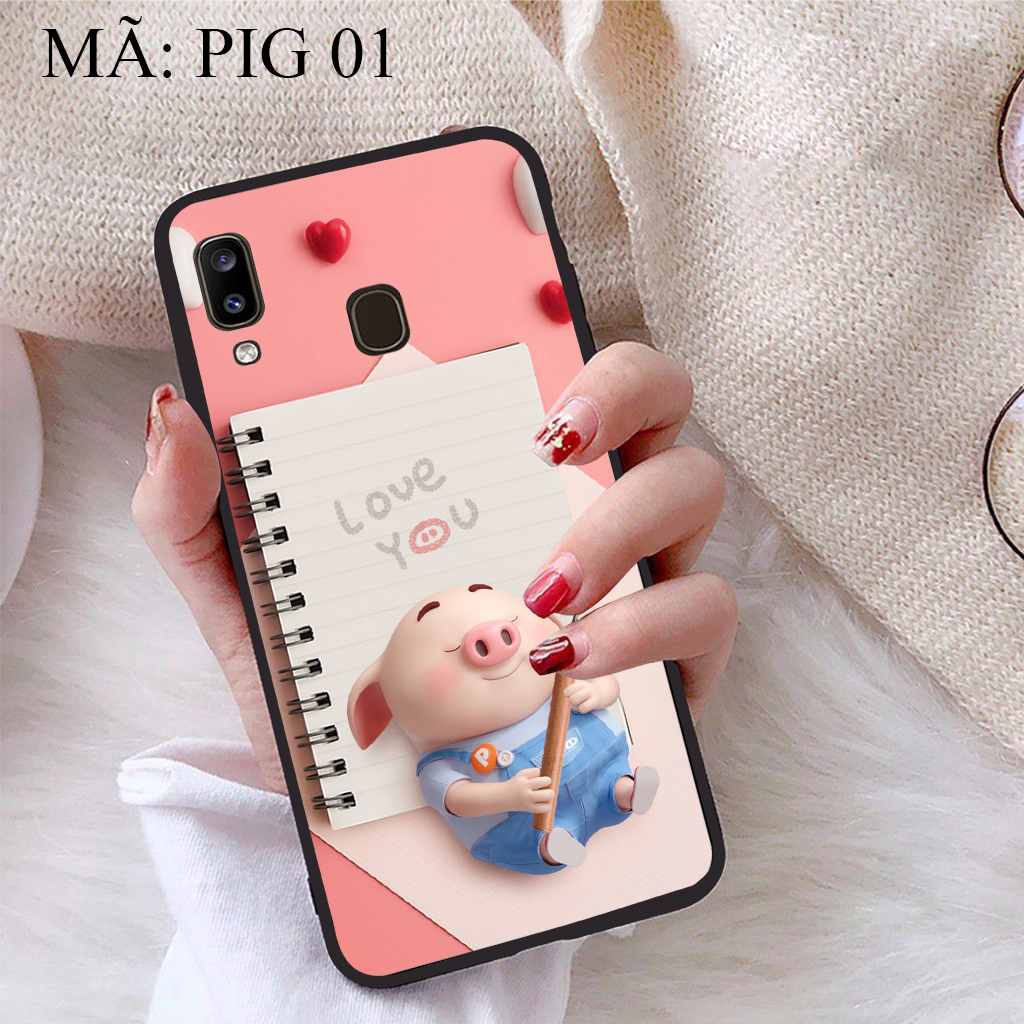 [HCM]Ốp lưng iCase dành cho Samsung Galaxy A20 viền dẻo TPU BST Pig Cute