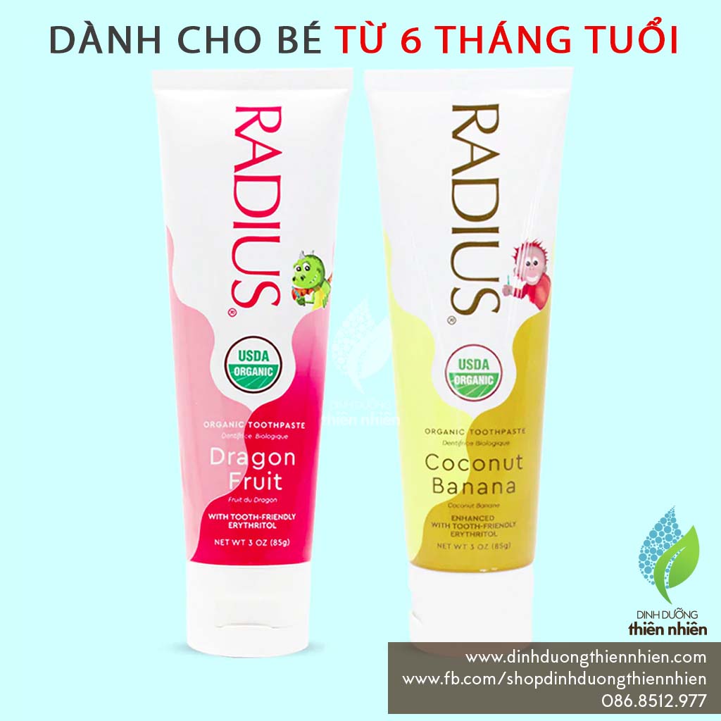 Kem Đánh Răng Hữu Cơ Trẻ Em Radius Organic Toothpaste For Kids 85g