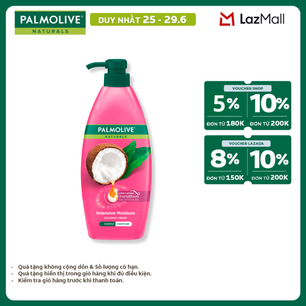 [Chỉ 25-29.6_X2 Voucher giảm đến 20%] Dầu gội Palmolive kèm xả 2-trong-1 chiết xuất thiên nhiên 600ml