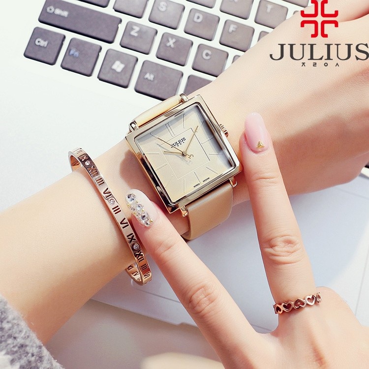 Julius official | đồng hồ nữ dây da julius hàn quốc ja354