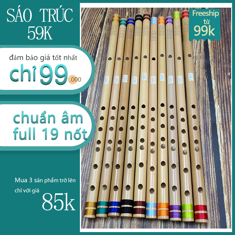 Sáo trúc ngang c5 6 lỗ tập chơi Đủ màu chuẩn âm HL10M