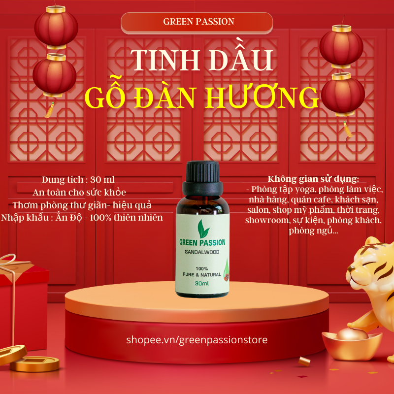 Tinh dầu gỗ đàn hương cao cấp greenpassion