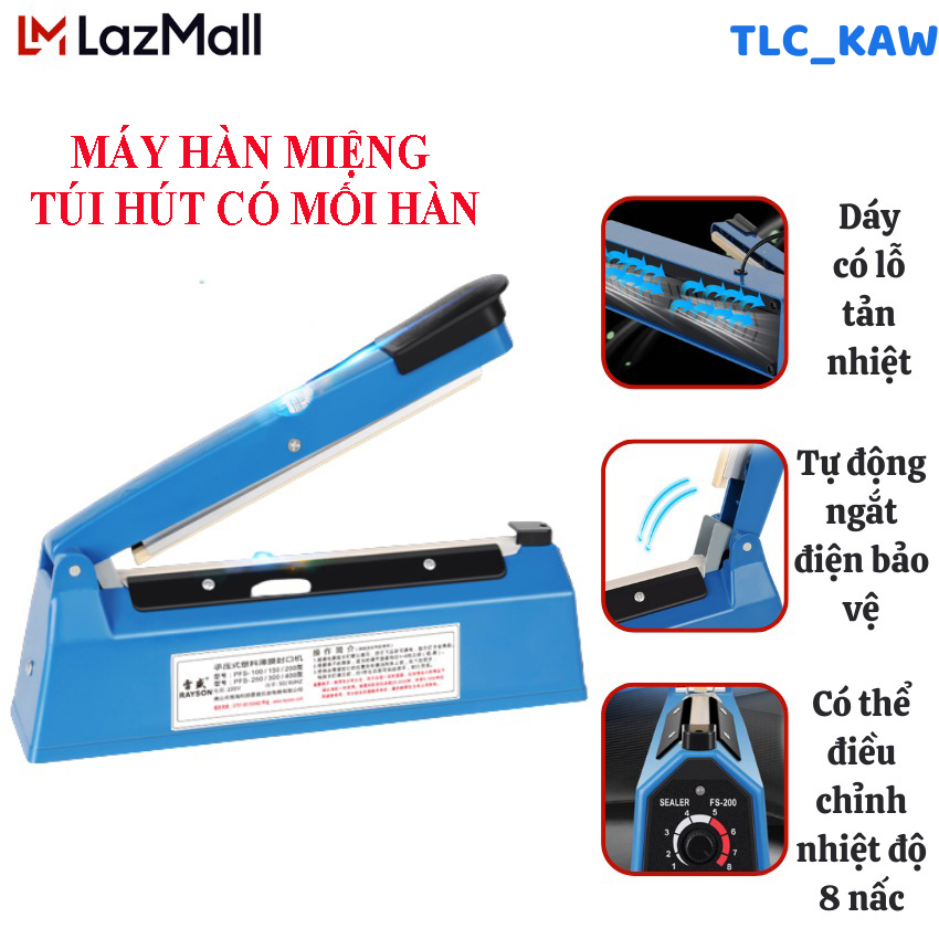 Máy Hàn Miệng Túi Dập Tay Máy Hàn Túi Nilong 20Cm 30Cm 40Cm Mối Hàn 3Mm Phù Hợp Với Việc Đóng Gói Các Loại Túi Nhỏ May Han Mieng Tui