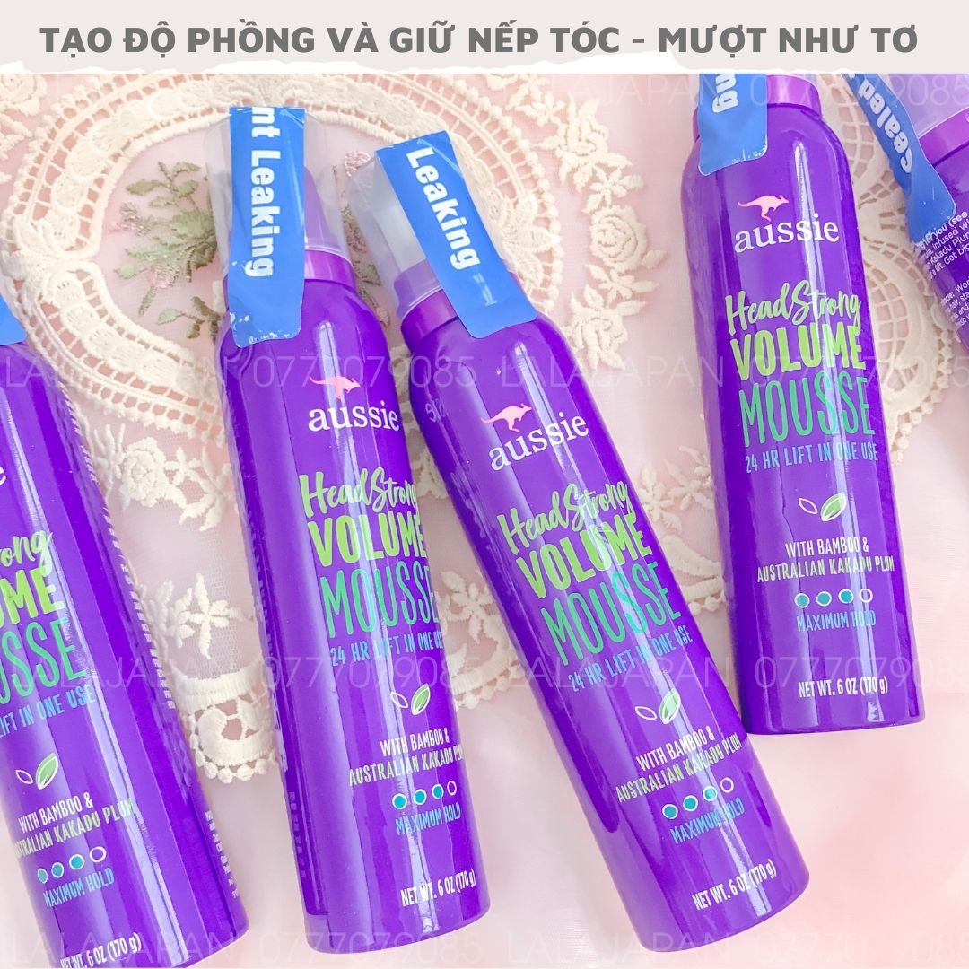 Mousse làm xoăn và phồng tóc Aussie