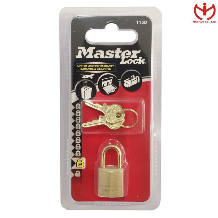 Ổ khóa vali master lock 115 eurd thân đồng rộng 15mm khóa hành lý - msoft